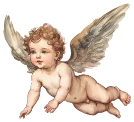 A painted cherub