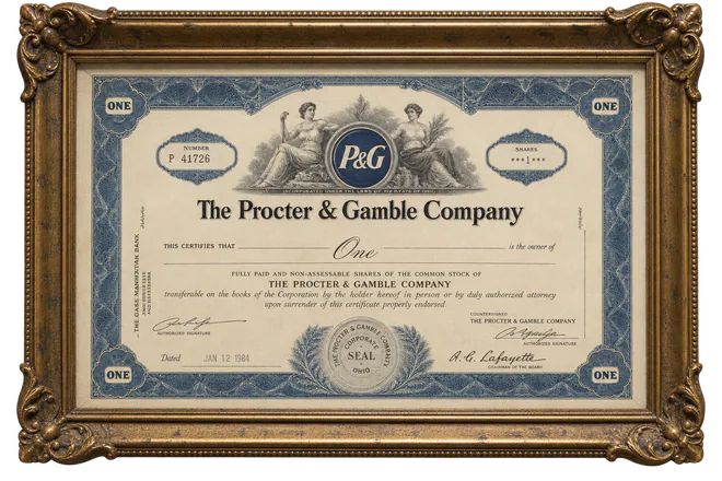 Framed share of Procter & Gamble