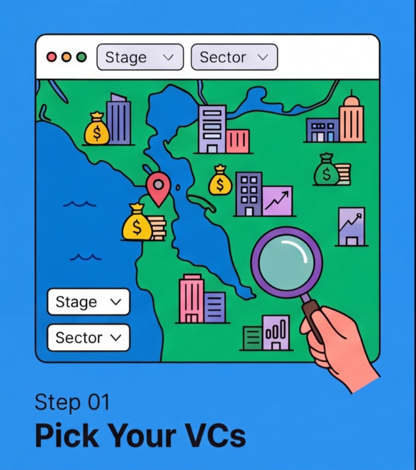 Step 1: Pick your VCs from a list of Sand Hill Road firms